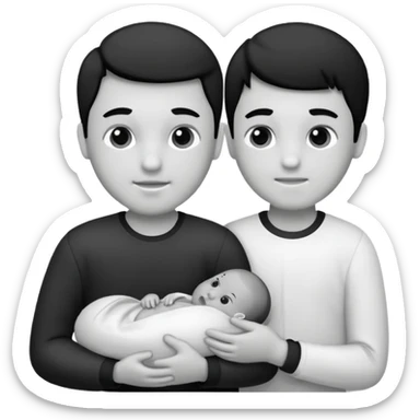 Newborn B&W with male sticker
