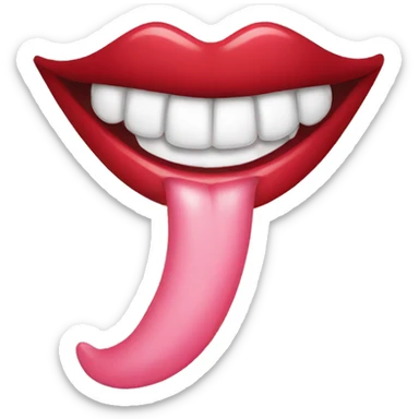 Ugly laughing lips puckered sticker