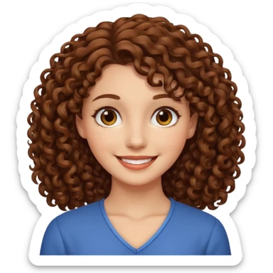 Femme cheveux bouclée brun  sticker