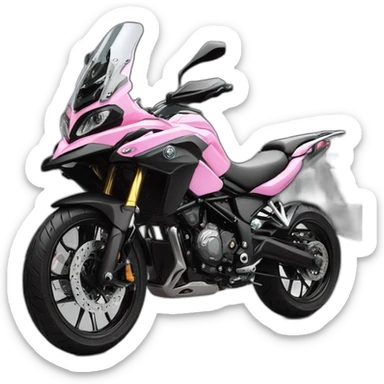 Moto benelli trk 502 X color rosa con maletas moto mujer conductora sticker