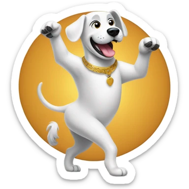 A dancing dog sticker