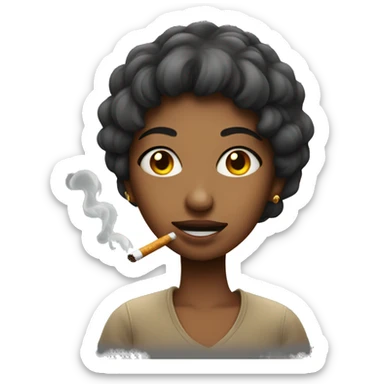a girl with a cigarette  sticker