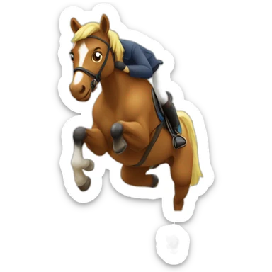 Poney qui saute un obstacle sticker