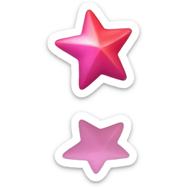 estrella con puntas redonda de color rosa con rojo sticker