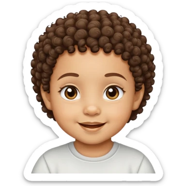 lightskin baby with short curlyhair sticker