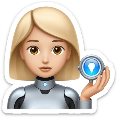 Create for me an image or emoji when an AI comes & changes the world of search engines. Emoji should be look like realistic. sticker