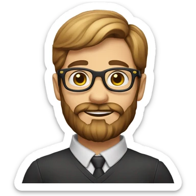 petit homme chauve barbu a lunette sticker