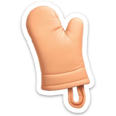 Realistic peach color oven mitt sticker