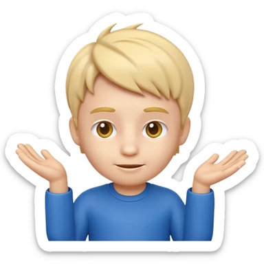 3D imoji of  The little boy who is a magic designer, he is a graphic designer, he should not be holding anything  sticker