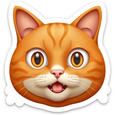 Orange cat wide eyes open mouth looks stunned sticker