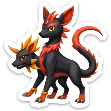 Litten-Houndoom-Salandit-Noibat-Flareon-Fakémon-Digimon-fusion (full body) sticker