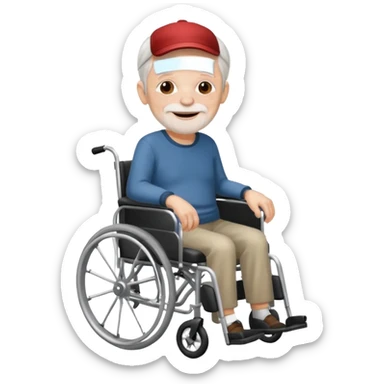 an old man in a wheelchair sticker