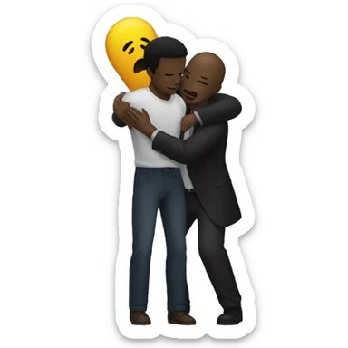 a man saving another black man from slender man sticker