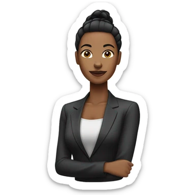executive Black woman with slick back ponytail black hair  sticker