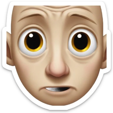 Dobby making a very big frown face with tears streaming down his face  sticker
