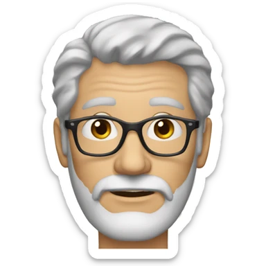 59 year old white florida man with grey hair and grey beard and dark glasses sticker