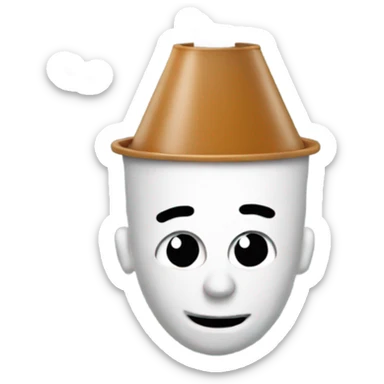 a crazy  with a funnel on his head sticker