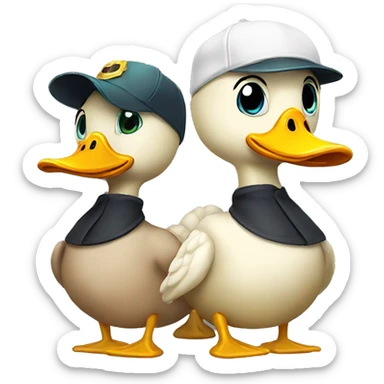 Duck with a cap and gold chan  sticker