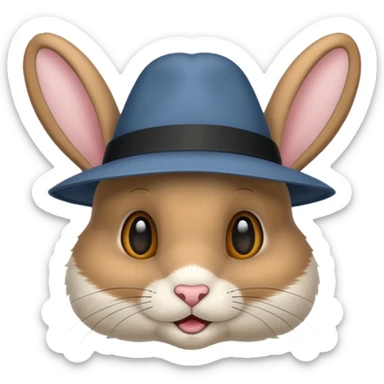 chapeau de lapin en fourrure avec des oreilles sticker