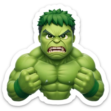 angry Hulk smashing with fists sticker
