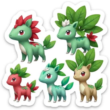 Mezprit-Shaymin-Ivysaur-Meloetta-Pokémon, full body sticker