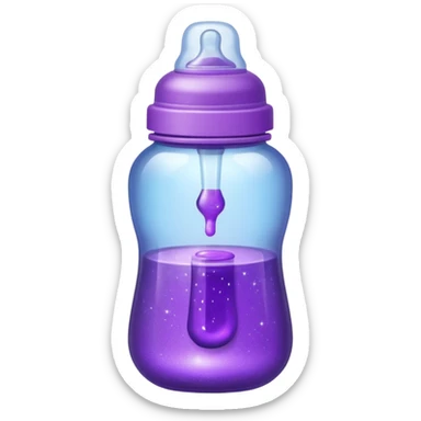 glitter purple and cian feeding bottle sticker