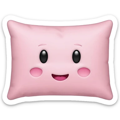  regular light pink pillow with no faces  sticker