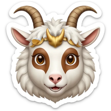 Goat face with horn sticker