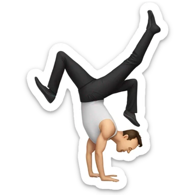 elon musk doing a handstand sticker