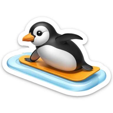 penguin sliding sticker