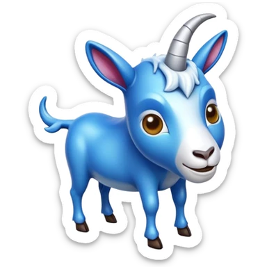 A mix of a goat and a chilli that is blue  sticker