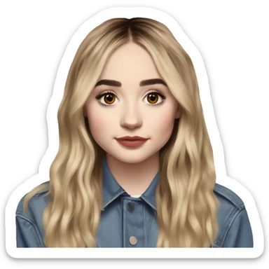 sabrina carpenter curtain bangs sticker
