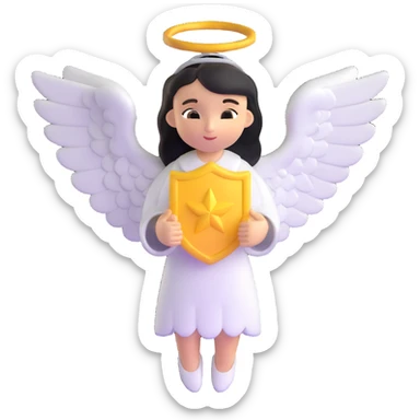 Guardian angel with protective wings sticker