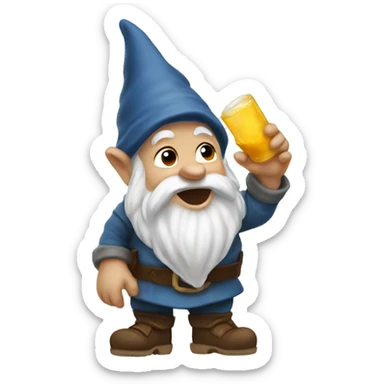 A gnome throwing up sticker