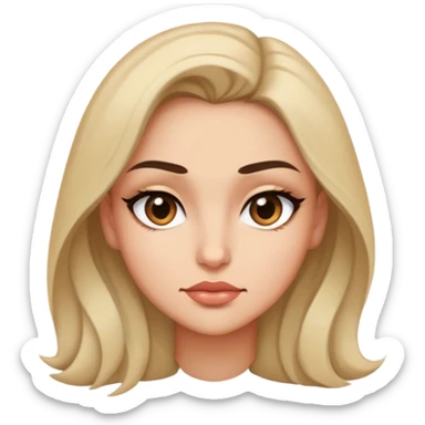 Sultry but subtle eyes, slightly squinting with a small smirk sticker