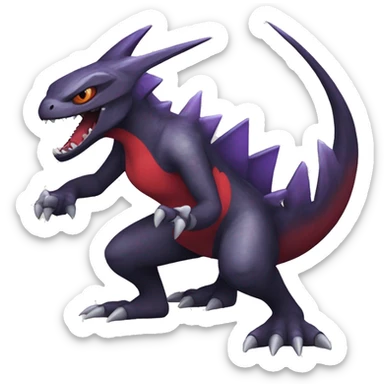 Black Cool Edgy Nargacuga-Garchomp-Noivern Fakémon  with White and Red and purple and black Edgy markings sticker