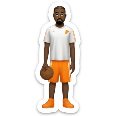 kanye west vestido Con una polera naranja que tenga un zorro y sea una polera de fútbol sticker
