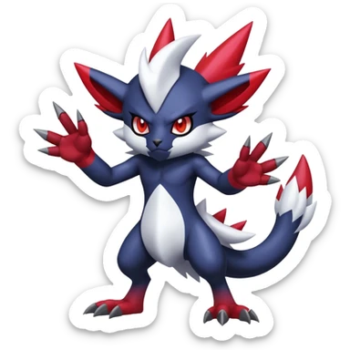 Cool Edgy Shiny Digimon-Weavile-Absol-Zangoose-hybrid full body sticker