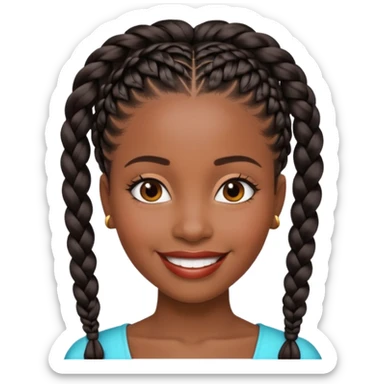 generate an emoji for this phrase, Start strong to earn trust and be noticed. End strong to be remembered. make it a black woman in braids updo. sticker