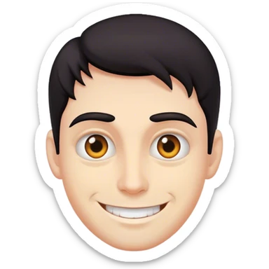 Dark haired guy with creepy stare and smile  sticker