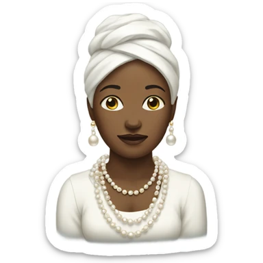 Woman clutching pearls sticker