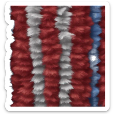 Single pom pom in the colors red, silver, and blue sticker