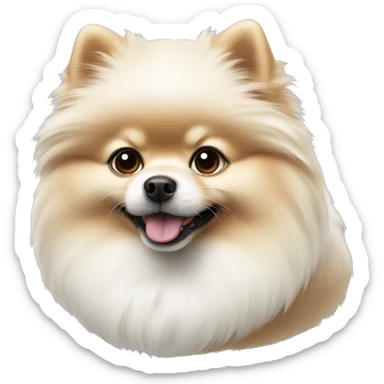 White Pomeranian  sticker