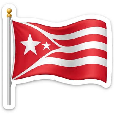 Bandeira do Pará em cor vermelho e banco é uma estrela no centro sticker