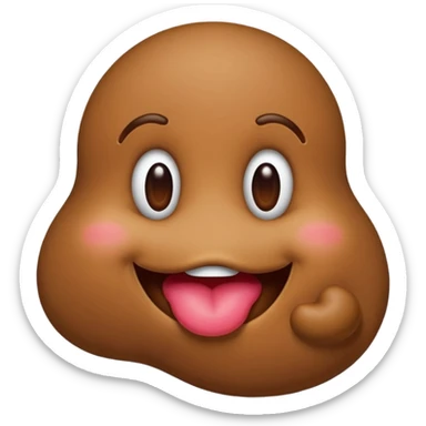 smiling poop emoji with puckered lips, sending a kiss, fun and silly sticker