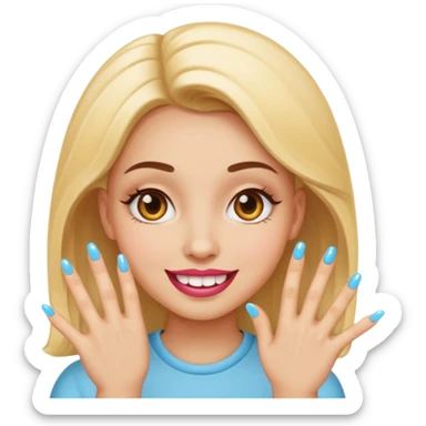 Sassy smiley face with acrylic nails sticker