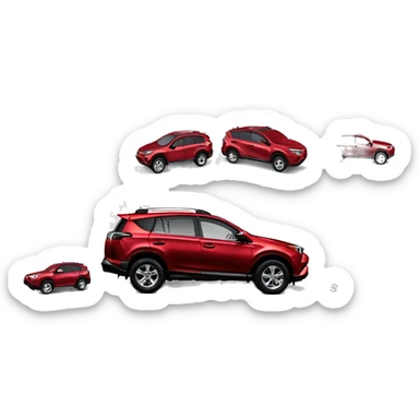 Red 2018 Toyota RAV4 Hybrid sticker