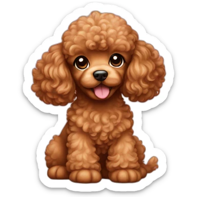 caramel colored poodle puppy sticker