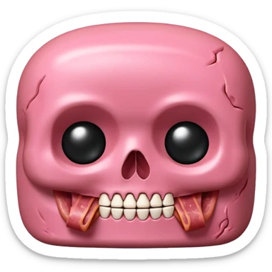 kawaii skull EMOJI made of SPAM MEAT sticker