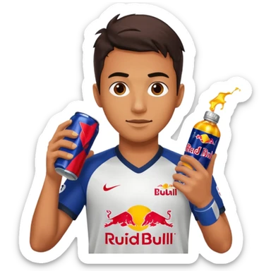 Red bull energy drink imogi for soccer players sticker